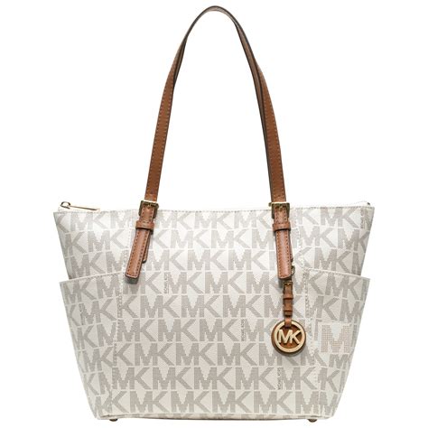 witte tas michael kors|michael kors leather tote.